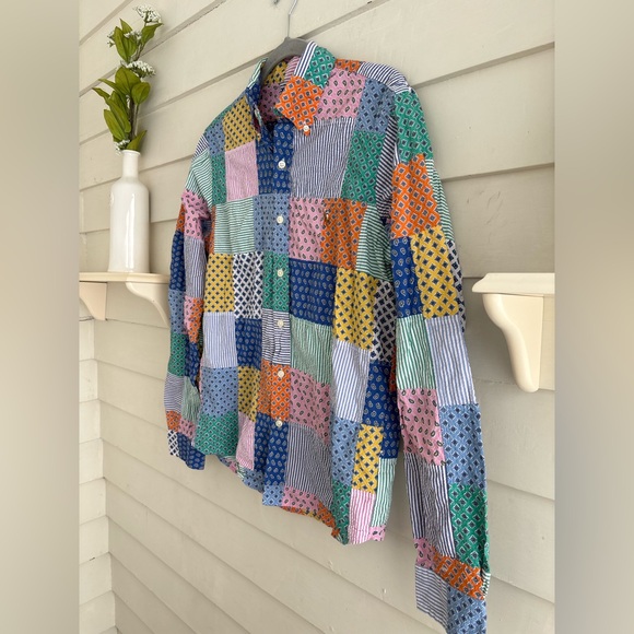 Polo Ralph Lauren Men's Patchwork Seersucker Long Sleeve Button Shirt Size S - Picture 7 of 11